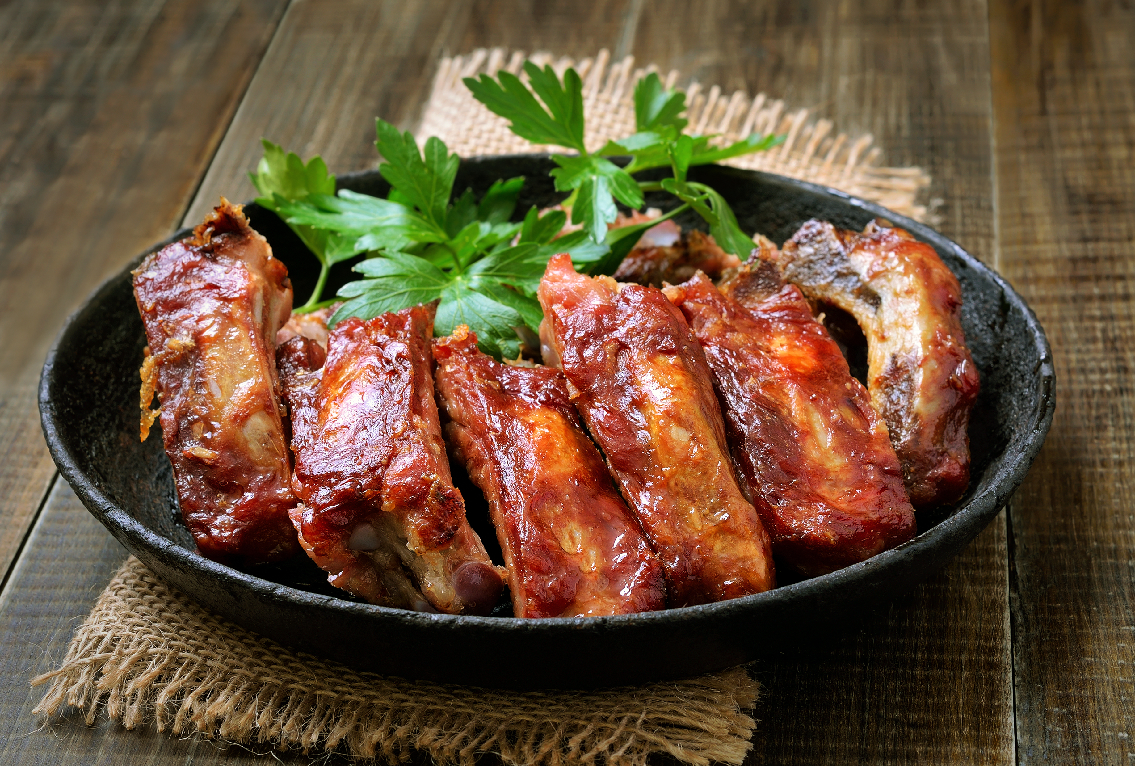 Pork Back Ribs with Strawberry BBQ Sauce